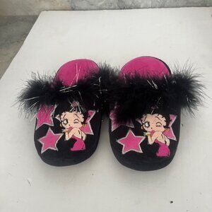 Betty Boop Velvet Feather Slippers collector's item